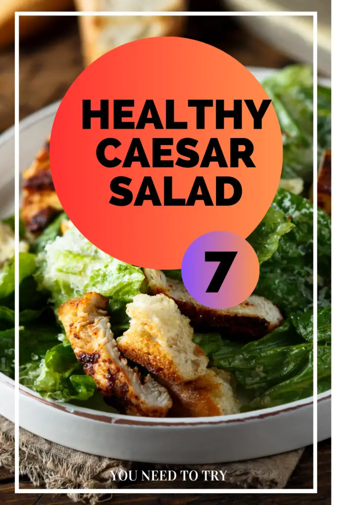 A delicious and healthy Caesar salad with grilled chicken, fresh romaine lettuce, and croutons, presented in a white bowl.