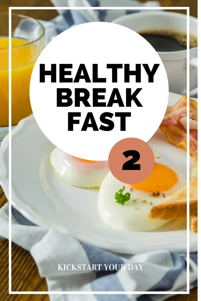 A classic breakfast plate featuring sunny-side-up eggs, toast, and crispy bacon with a side of coffee and orange juice.