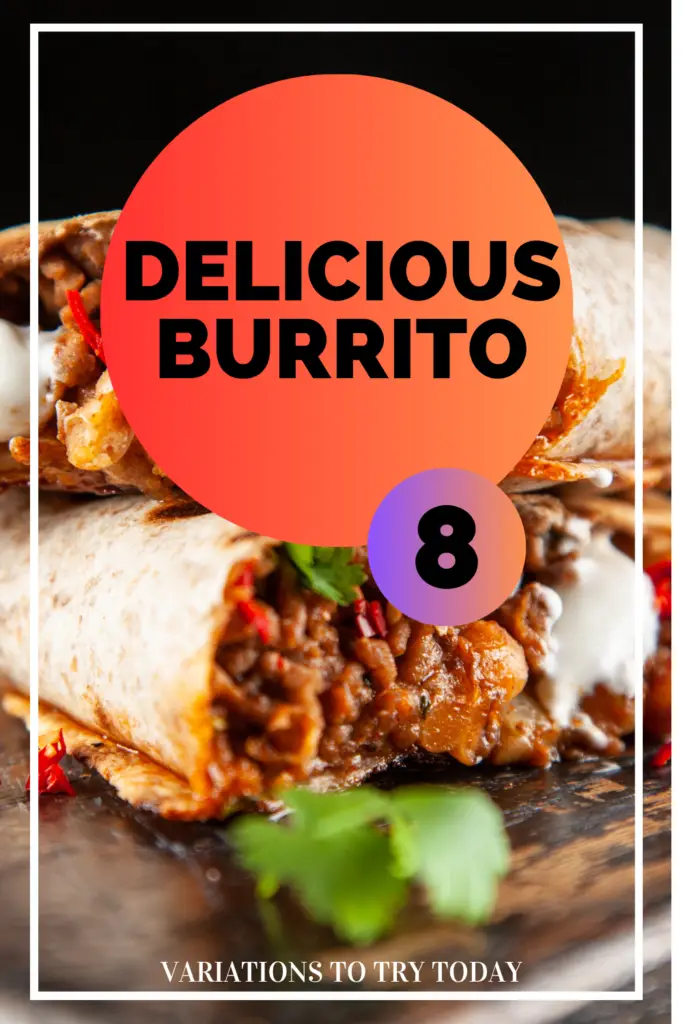 A juicy burrito stuffed with flavorful beef, beans, and melted cheese, wrapped in a golden tortilla with fresh cilantro and red chili flakes.