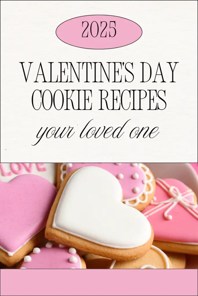 A collection of heart-shaped Valentine's Day cookies decorated with pink, white, and red icing for your loved one.